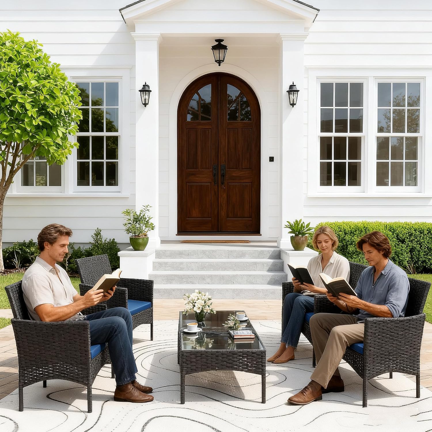 8 Pieces Patio Furniture Set,  - Outdoor Furniture Metal Chairs ulasan dan harga