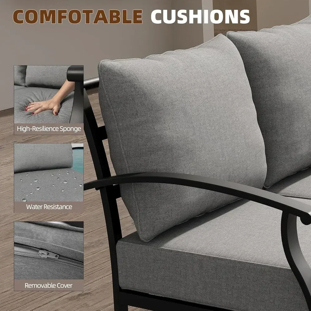 Grey Outdoor Metal Patio Furni - Outdoor Furniture Metal Chairs ulasan dan harga