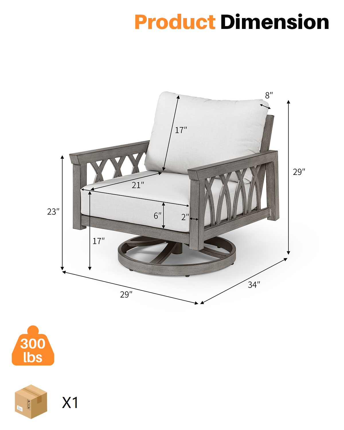 SeeHill Swivel Aluminum Armcha - Outdoor Furniture Metal Chairs ulasan dan harga