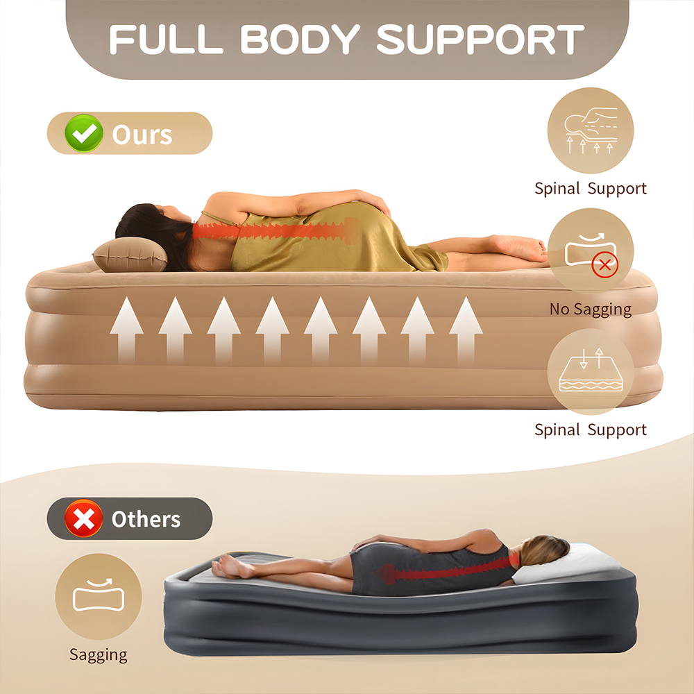 Queen Air Mattress with Built  - Outdoor Furniture Luxury ulasan dan harga