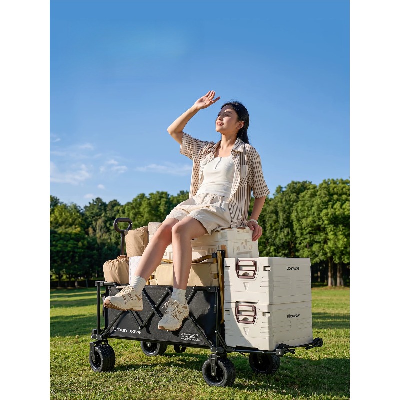 Folding Camping Wagon Cart Out - Outdoor Furniture Metal ulasan dan harga