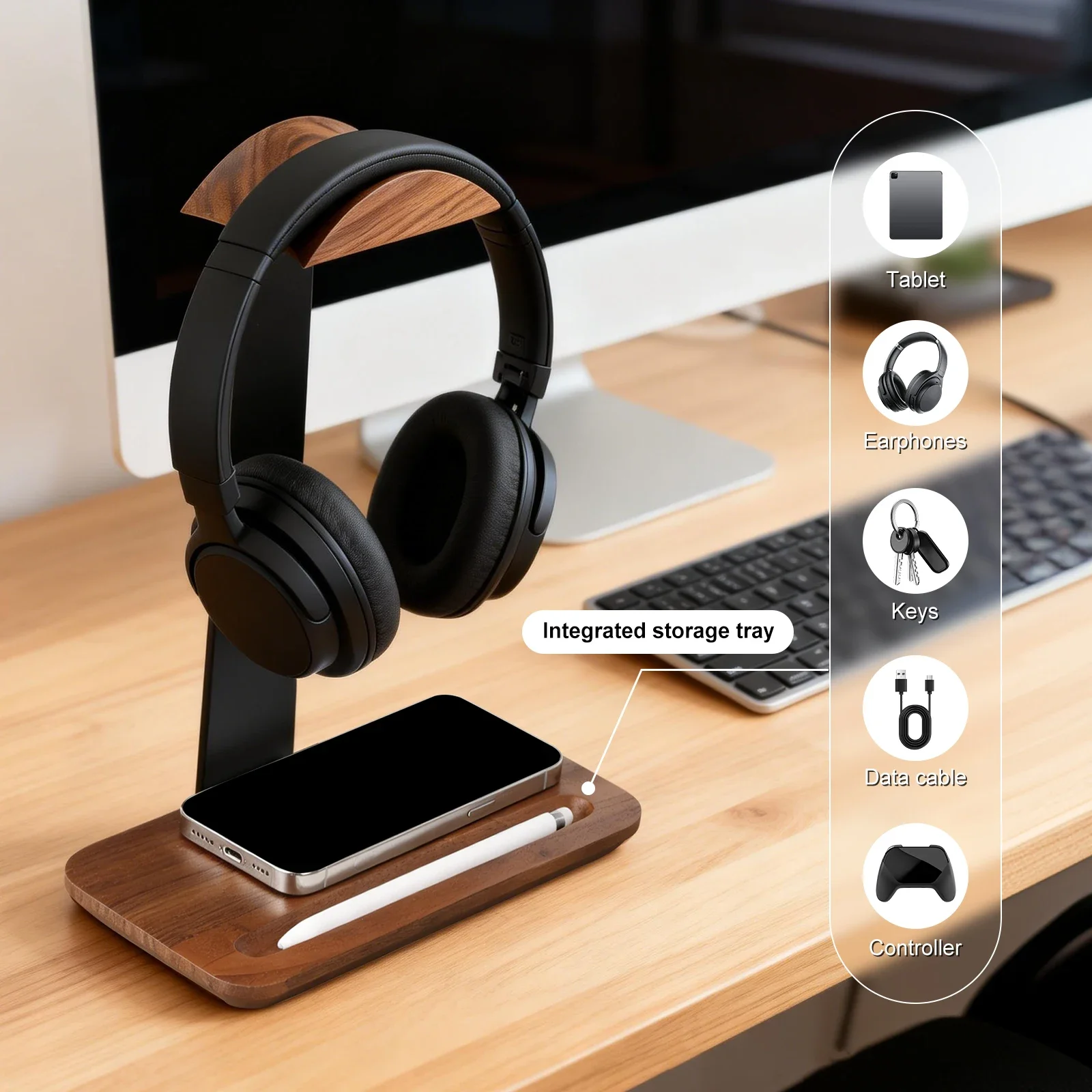 Universal Wood Headphone Stand - Outdoor Furniture Wood ulasan dan harga