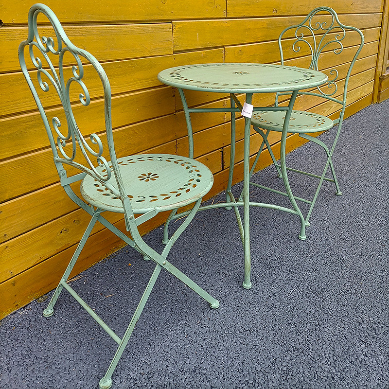 French Country Iron Table and  - Outdoor Furniture Metal Chairs ulasan dan harga
